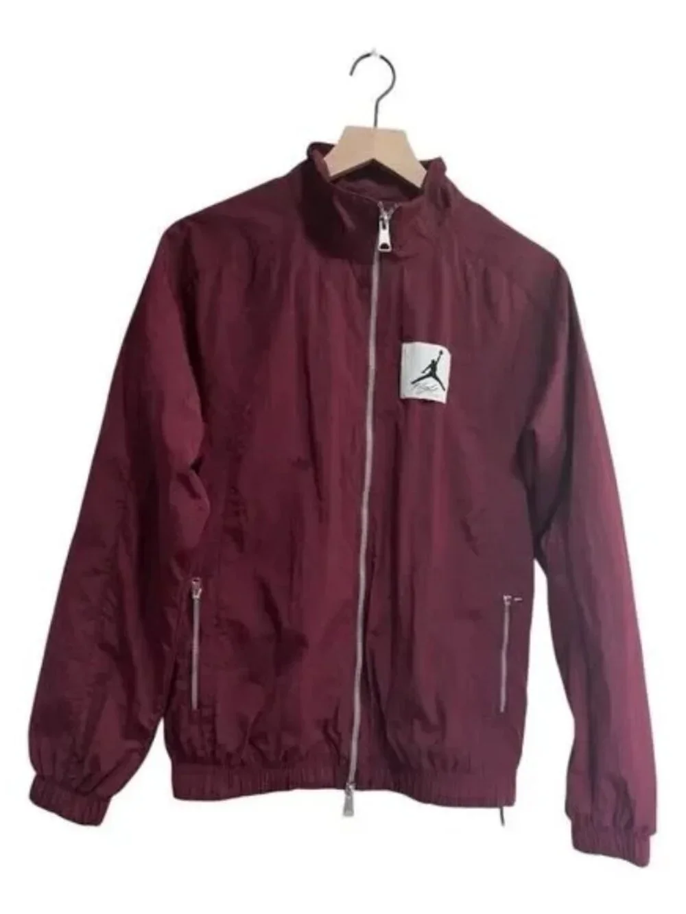 Pre-owned Nike Men's Vintage Maroon Windbreaker Flight Jacket Size XS Casual